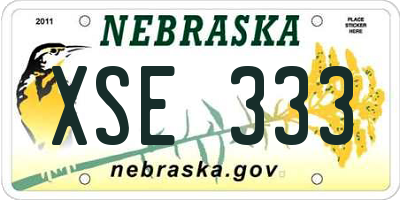 NE license plate XSE333