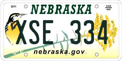 NE license plate XSE334