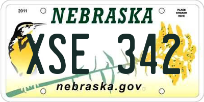 NE license plate XSE342