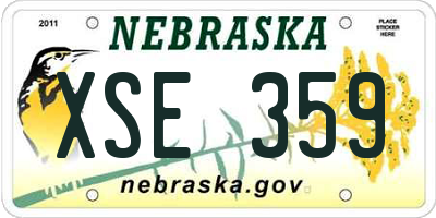 NE license plate XSE359
