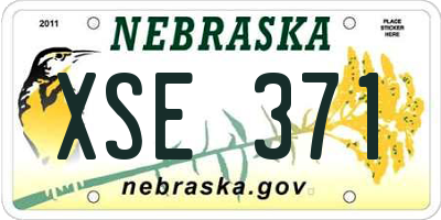 NE license plate XSE371