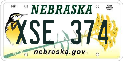 NE license plate XSE374