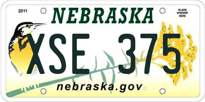 NE license plate XSE375