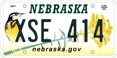 NE license plate XSE414