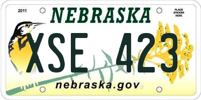 NE license plate XSE423