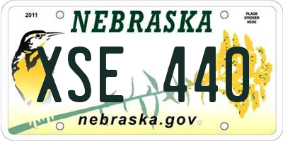 NE license plate XSE440
