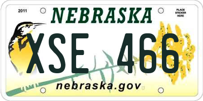 NE license plate XSE466