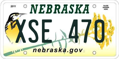 NE license plate XSE470