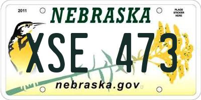 NE license plate XSE473