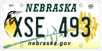 NE license plate XSE493