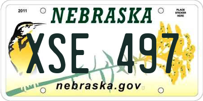 NE license plate XSE497