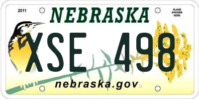 NE license plate XSE498