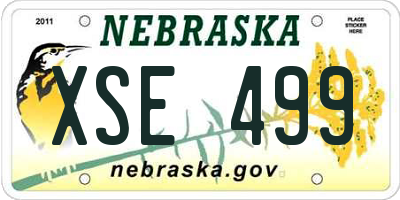 NE license plate XSE499