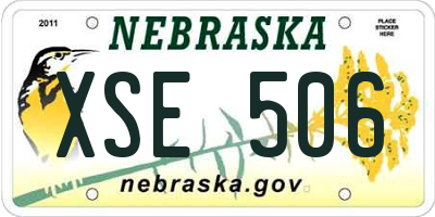 NE license plate XSE506