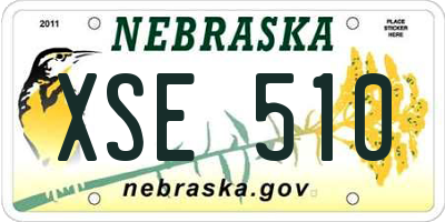 NE license plate XSE510