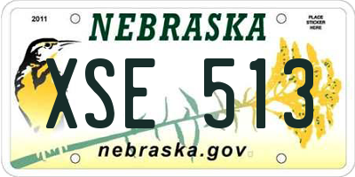 NE license plate XSE513