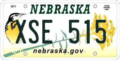 NE license plate XSE515