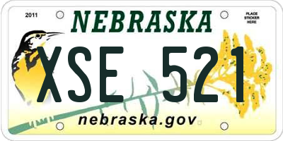 NE license plate XSE521