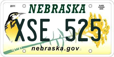 NE license plate XSE525