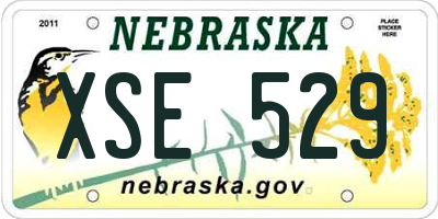 NE license plate XSE529
