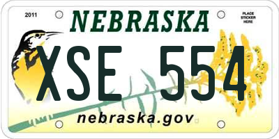 NE license plate XSE554