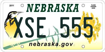 NE license plate XSE555