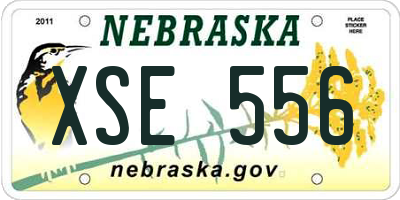NE license plate XSE556