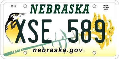 NE license plate XSE589