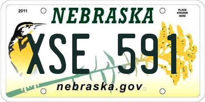 NE license plate XSE591