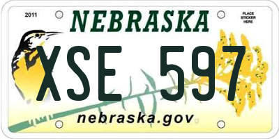 NE license plate XSE597