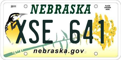 NE license plate XSE641