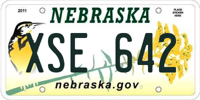 NE license plate XSE642