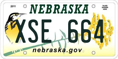 NE license plate XSE664