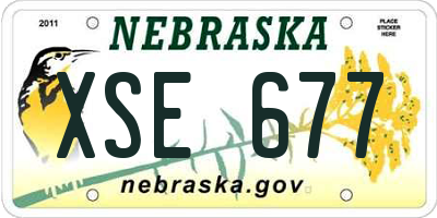 NE license plate XSE677