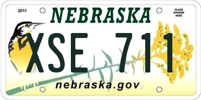 NE license plate XSE711