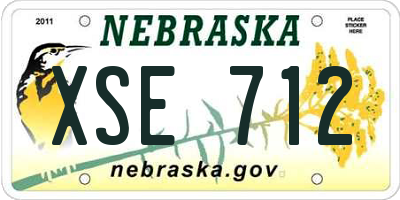 NE license plate XSE712