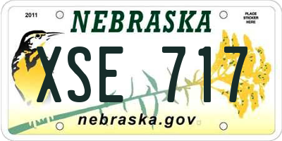 NE license plate XSE717