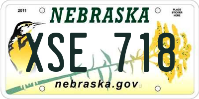 NE license plate XSE718