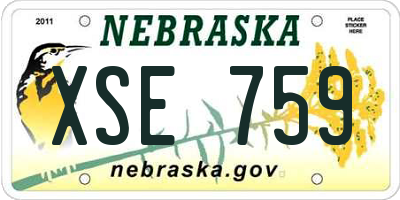 NE license plate XSE759