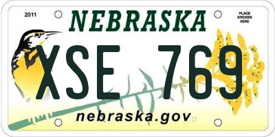 NE license plate XSE769