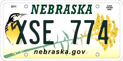 NE license plate XSE774