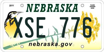 NE license plate XSE776