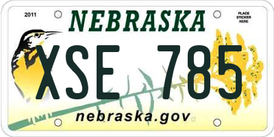 NE license plate XSE785