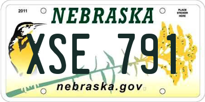 NE license plate XSE791