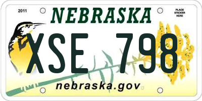 NE license plate XSE798