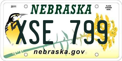 NE license plate XSE799
