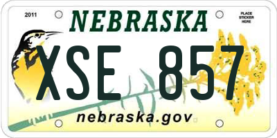 NE license plate XSE857