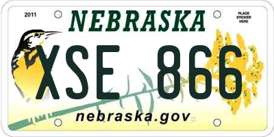 NE license plate XSE866