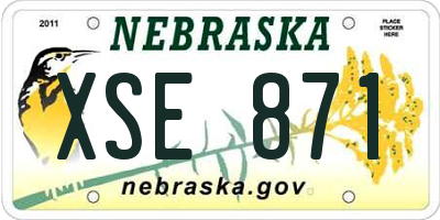 NE license plate XSE871