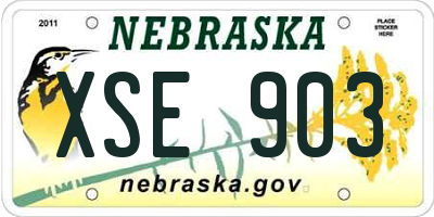 NE license plate XSE903